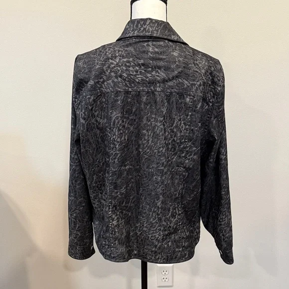 Westbound Women's Black/Gray Animal Print Lightweight Denim Jacket Size Large - Picture 6 of 9